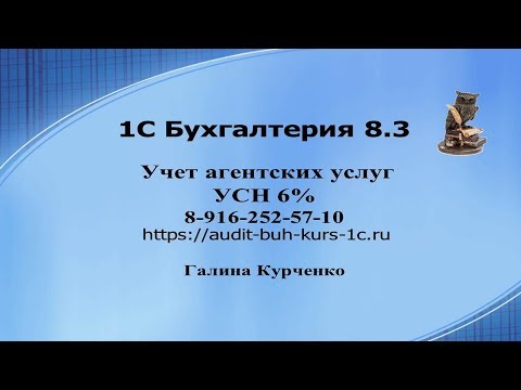 Учет агентских договоров, УСН 6  в 1С Бухгалтерия 8.3, отрывок Мастер-класса