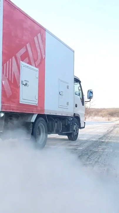 Isuzu elf Drift on a winter road in the forest))))#isuzu#elf#4hg1#dieselpower