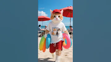 Adorable Little Orange Cat S AMAZING Shift From Inflatable Dolphin Rider To REAL Dolphin Pal 