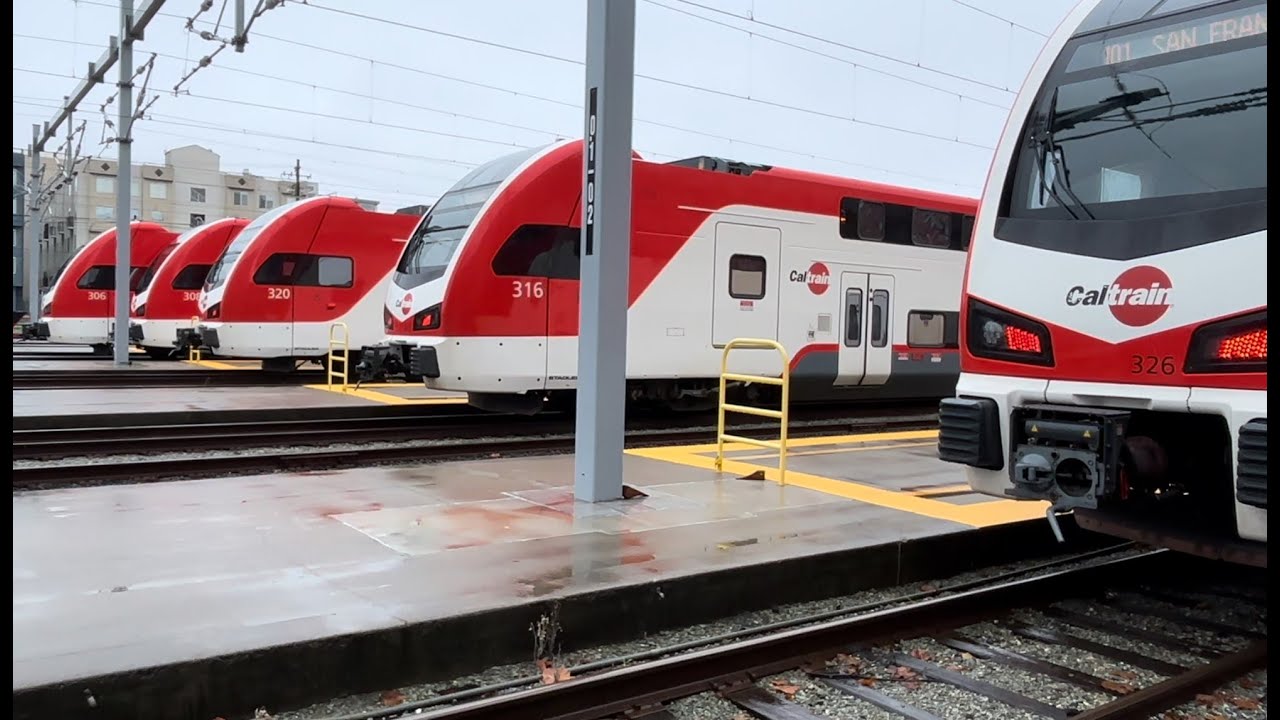 Electric Caltrain To San Francisco On Rainy And Sunny Days! - YouTube