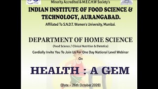 &#39;HEALTH: A GEM&#39; - One Day National Webinar