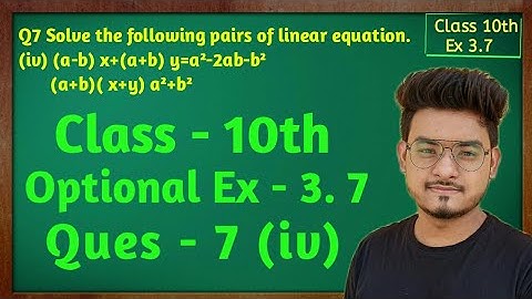 Exercise  3.7, Question 7 iv, Maths (Pair of Linear Equations in Two Variables) NCERT CBSE Class 10