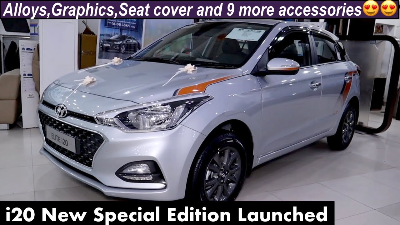 New Elite I20 Special Edition Launched I20 Accessories Alloys Body Graphics Seat Covers