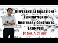 Differential Equations - Elimination of Arbitrary Constants Examples