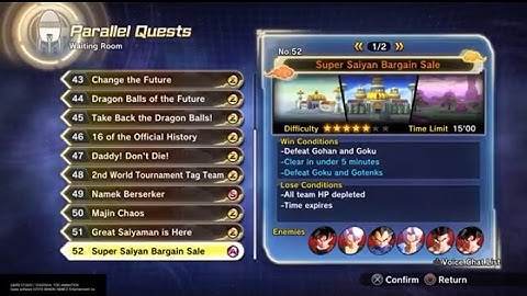 DragonBall Xenoverse 2 parallel Quest 52 ultimate finish