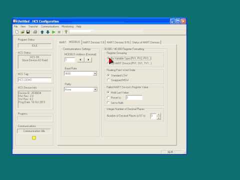 HCS Configuration Software Tutorial MODBUS Tab