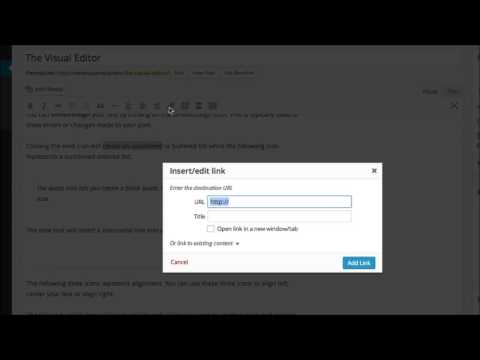 Wordpress The visual editor formatting toolbar