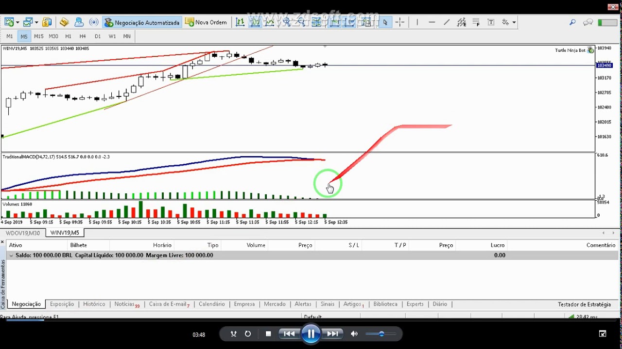 Qual  O Melhor Tempo Gráfico Para Operar Day Trade com Robô Trader Expert (Demonstração/ Comparação)