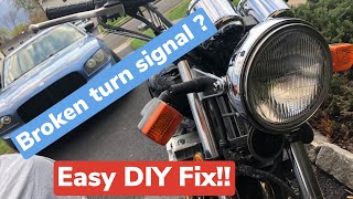 Easy DIY fix for: broken & sagging Motorcycle blinkers - Honda Nighthawk, vintage bikes etc..