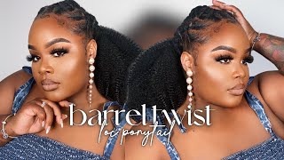LOC TUTORIAL: Barrel Twist Loc Ponytail | IamJackieCymone