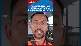 Kecelakaan Bus Moedah akibat Rem Blong, Tabrak Tiang Listrik dan 2 Rumah di Lamongan