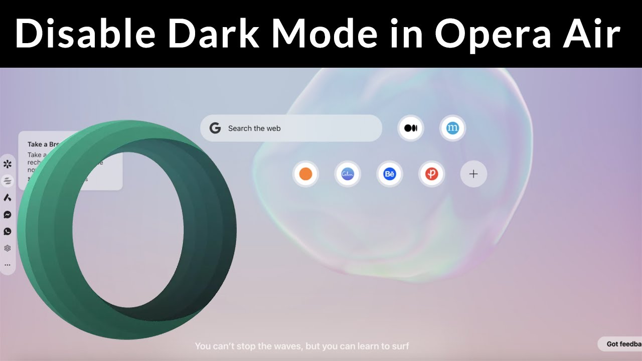 How to Disable Dark Mode in Opera Air Browser?