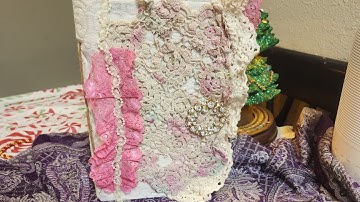 Elizabeth a Glam Junkjournal Flipthrough with ephemera and some mixed media art, lace & Ribbons