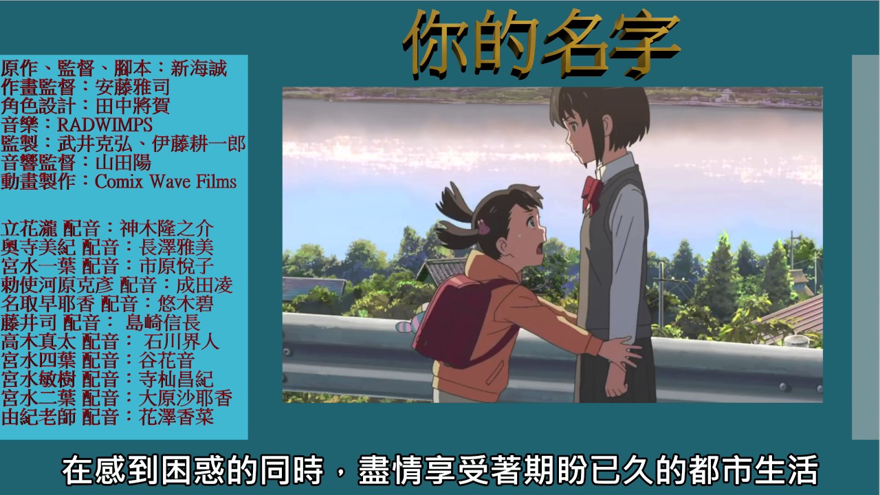 发现 渠道 推薦新海誠最新作你的名字本影片支援2160p Mkv Youtube