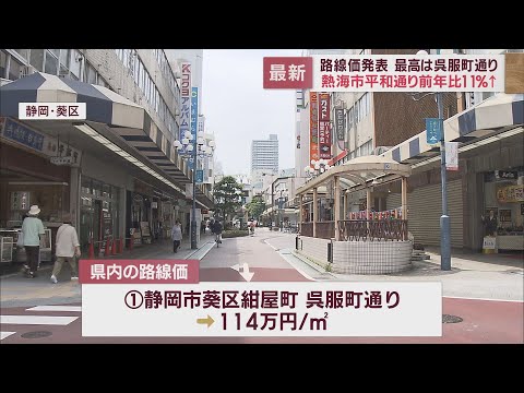 【路線価】静岡市葵区の呉服町通りが４４年連続の最高額　熱海市の平和通りは１１％上昇