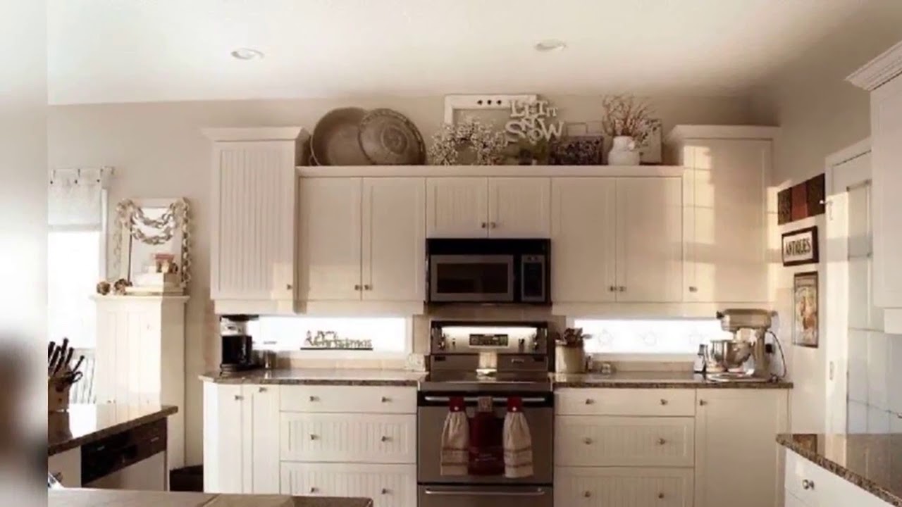 Decorating Above Kitchen Cabinets With High Ceilings Kitchen Youtube