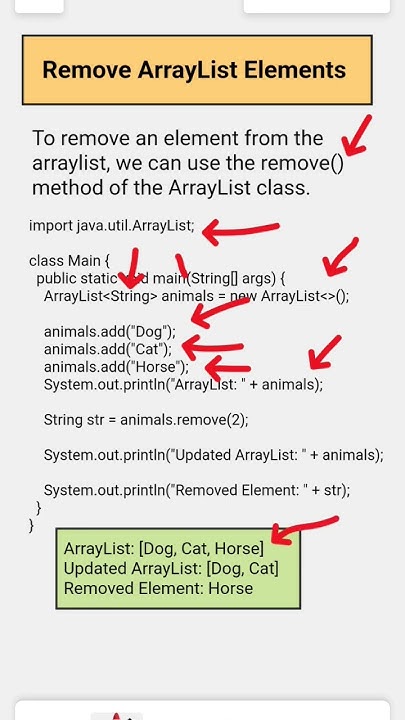 How To Remove Elements From ArrayList ? #arraylist # ...