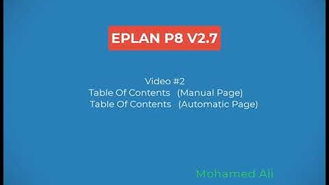 EPLAN P8 2.7 Table of Contents (Manual/Automatic) English/Arabic-S2