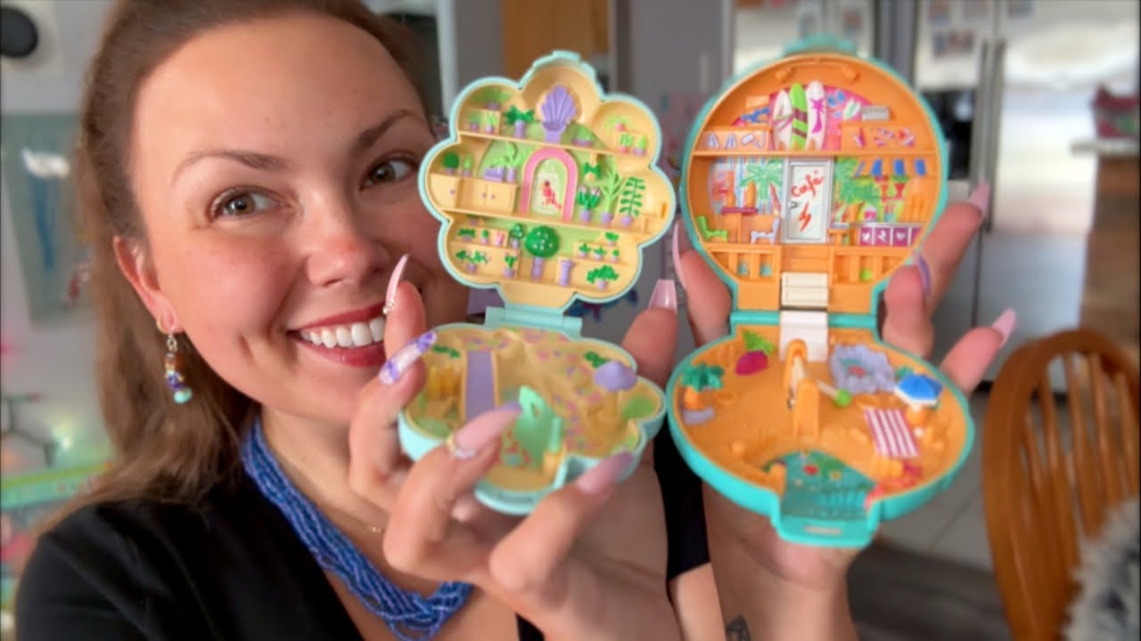 asmr/ My 80s/90s Polly Pocket Compacts Collection💙🩵💚💜 (cool colors)