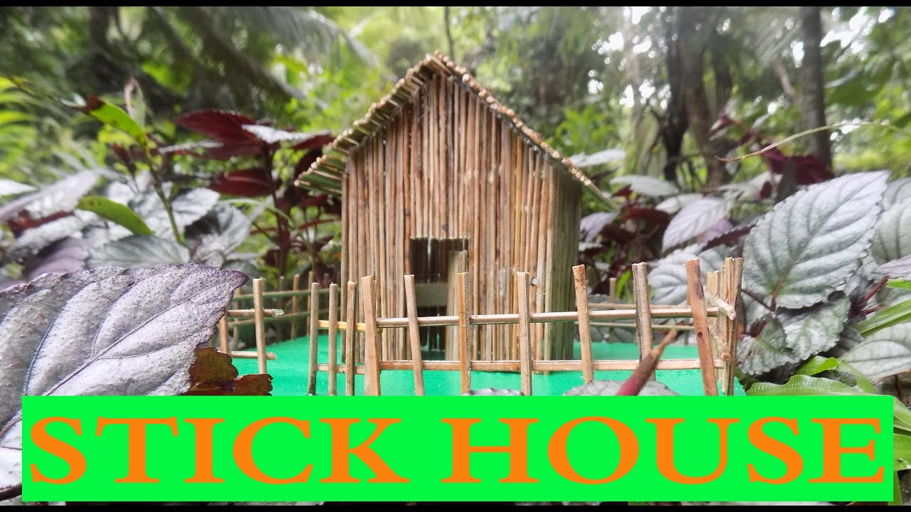 How to make broom stick housecoconut stick housemaking a small hut