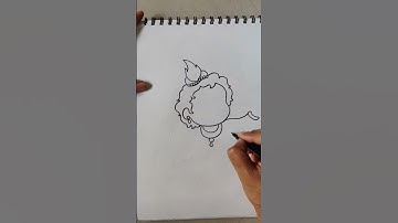 Easy drawing of Cute little krishna/ baby krishna drawing in easy steps