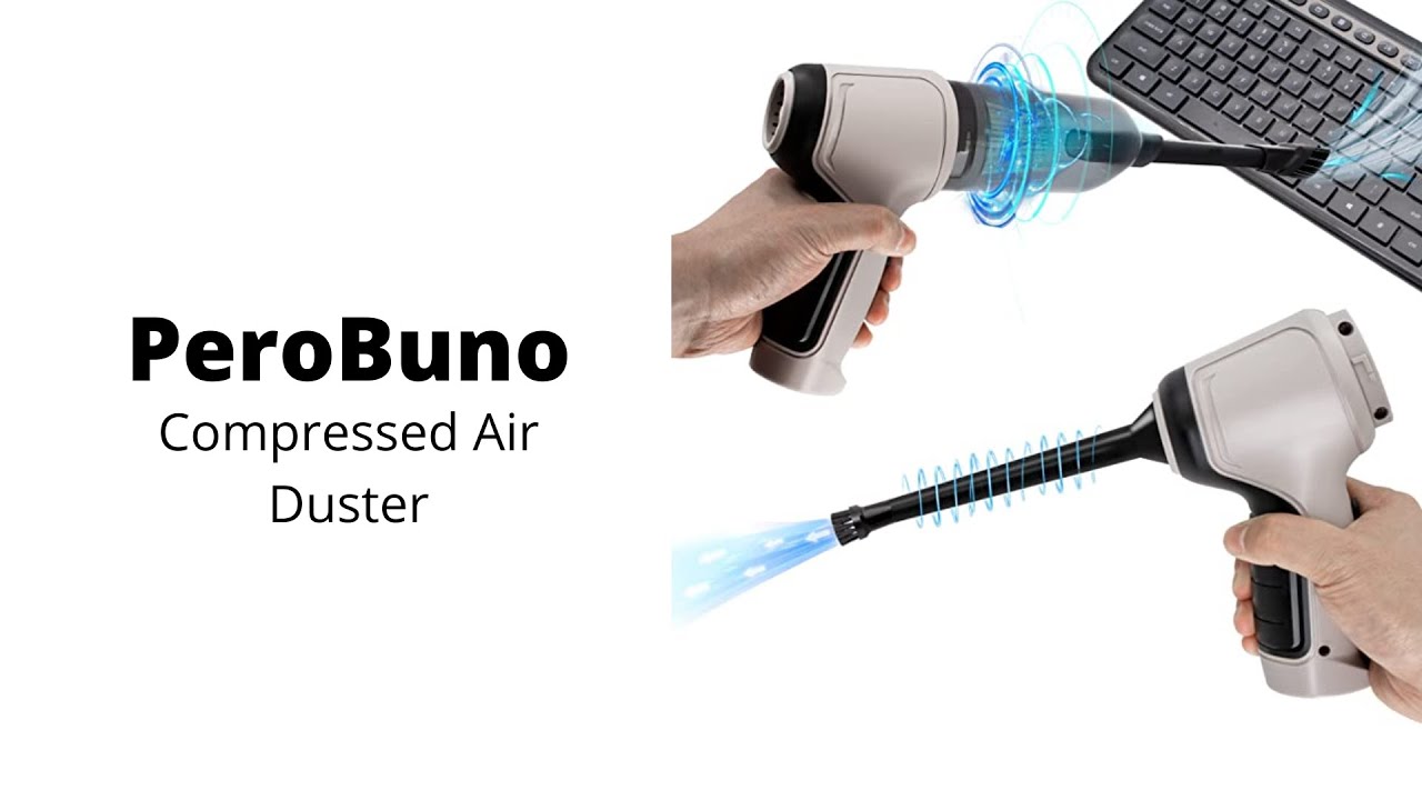 PeroBuno  Compressed Air Duster - Keyboard Cleaner - 3-in-1 Mini Vacuum -  35000 RPM Electric 