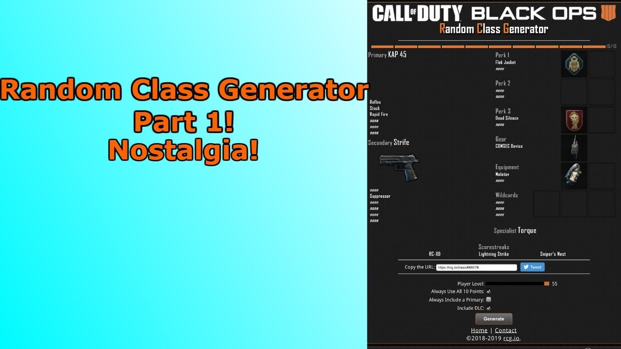 Random Class Generator Part 1! Black ops 4 - YouTube