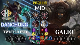 SRB Danchung Twisted Fate vs Galio Mid - KR Patch 11.5