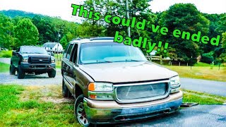 Unloading a Vehicle with No Brakes or Seats