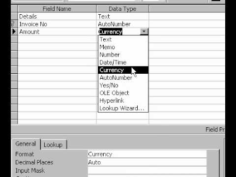 Microsoft Office Access 2000 Currency data types