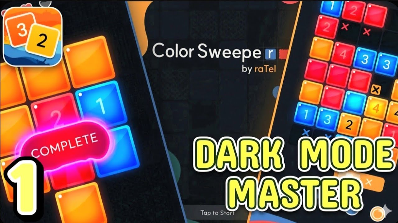 Mastering Dark Mode in Color Sweeper Gameplay | Ch [1 to 5] Walkthrough ...