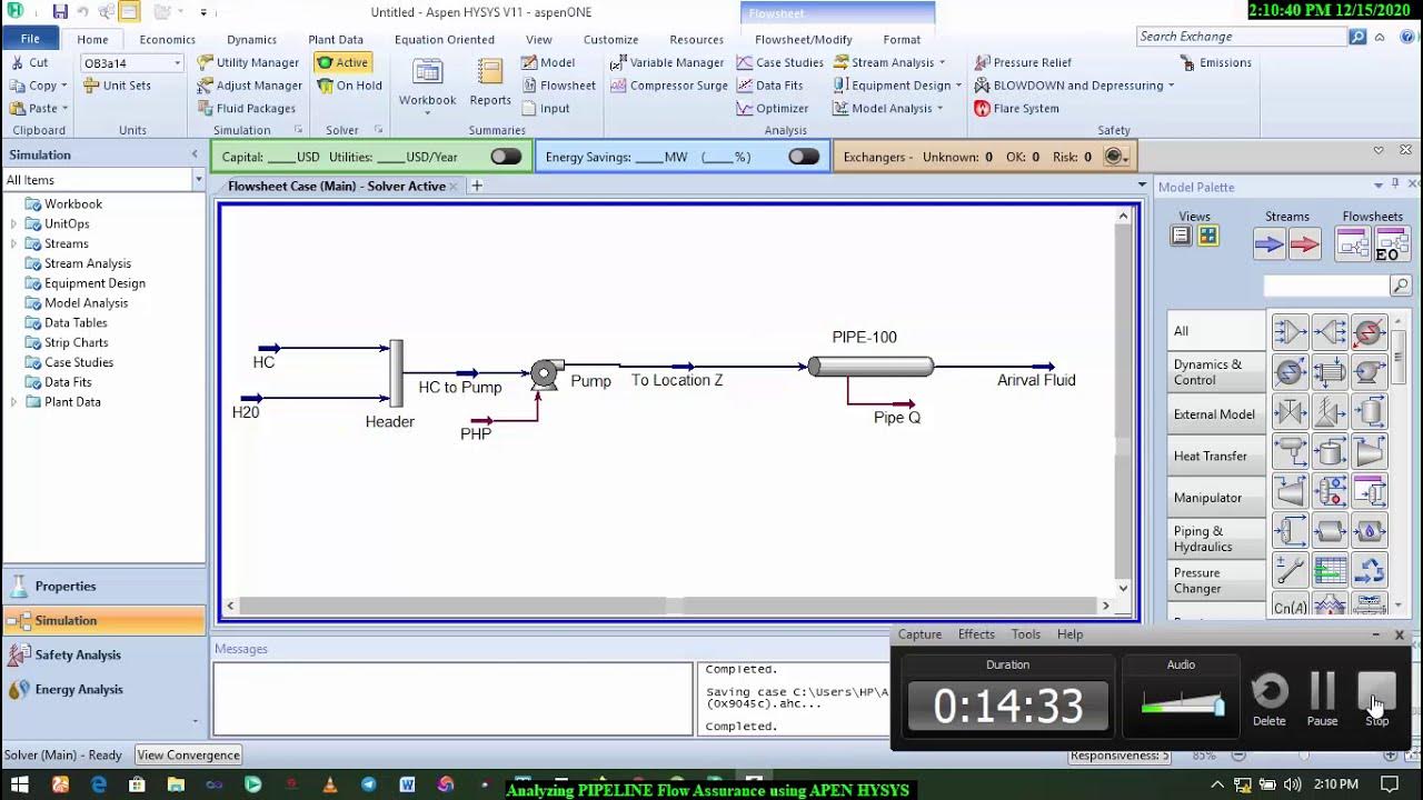 Pipeline Flow Assurance Analysis using Aspen Hysys V11 Pipeline Flow Assurance Analysis using Aspen Hysys V11