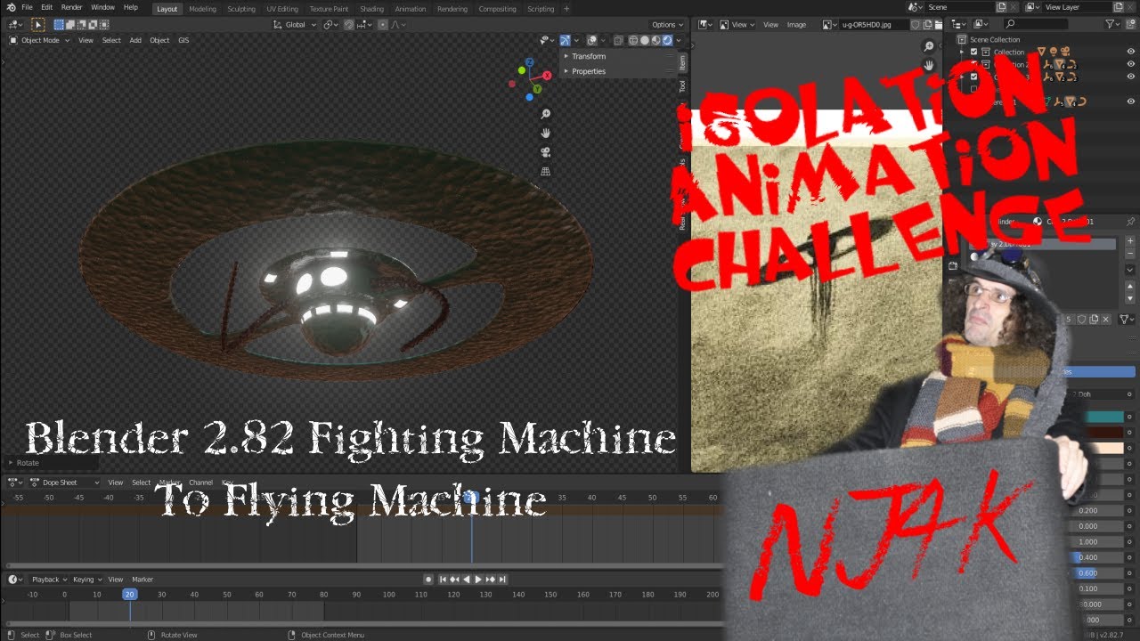 Blender 2.82: War of the worlds Flying Machine timelapse - YouTube