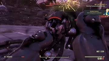 Fallout 76 B.E.T.A.: Taking down a lvl 30 Sentry Bot at lvl 17!