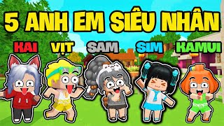 SAMMY CÙNG CÁC THÀNH VIÊN TRONG HERO TEAM HÓA THÂN THÀNH 5 ANH EM SIÊU NHÂN TRONG MINI WORLD