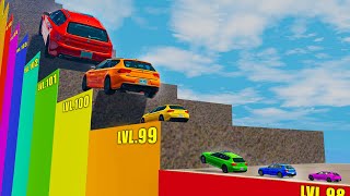 Big & Small Cars vs Highest CLIMB ON STAIRS in BeamNG.drive