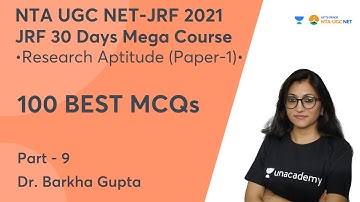 100 Best MCQs (Part-9) | Research Aptitude (Paper-1) | Dr. Barkha Gupta