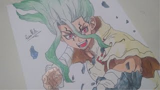 Drawing Senku Ishigami /Desenhando Senku Ishigami - Dr. Stone (ドクターストーン)