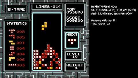 [NES Tetris] 19-4 with DAS