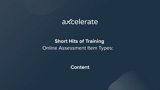 Assessment Item Types: Content