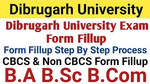 Dibrugarh University B.A B.Sc B.Com CBCS & Non CBCS Exam Form Fillup || Step By Step