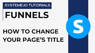 How to change the title of your page | systeme.io tutorials