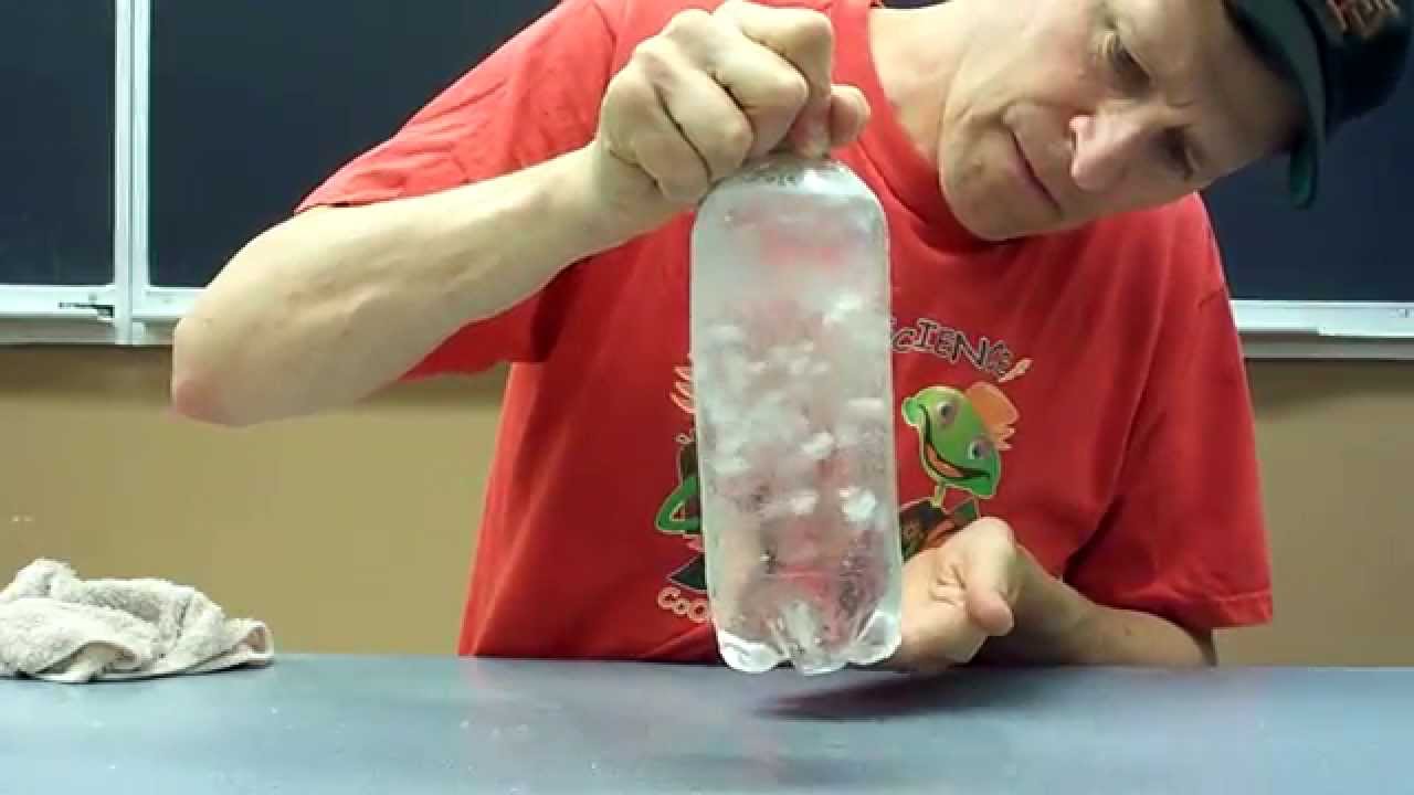 Lad Shows Water In Bottle Instantly Freezing 
