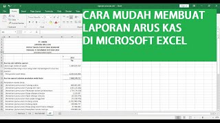 CARA MUDAH MENYUSUN LAPORAN ARUS KAS (CASHFLOW) TIDAK LANGSUNG (INDIRECT) EXCEL
