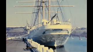 USCGC Eagle WIX-327 Early 1966 United States Coast Guard Academy New London Connecticut Themes River