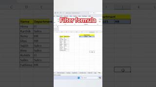 Filter Formula in Excel (Part 1)#shortsfeed #shortsvideo #shorts #excel
