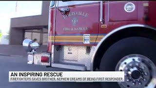 An Inspiring Rescue: Louisville firefighter saves brother, nephew dreams of being first responder