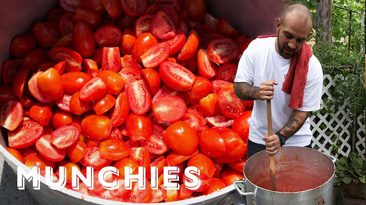 Making Sauce from 600lbs of Tomatoes with Frank an...