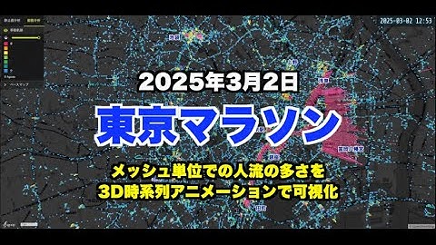Agoop人流データ可視化事例：東京マラソン2025