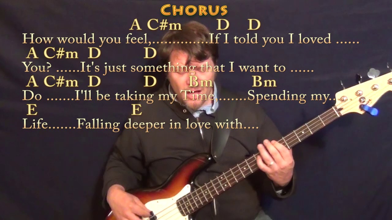 How Would You Feel (Ed Sheeran) Bass Guitar Cover Lesson in A with